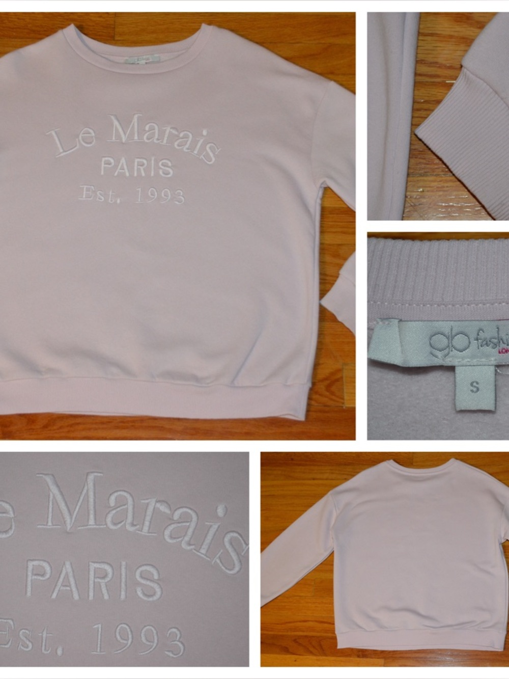 Women’s gb fashion London stitched logo Le Marais Paris sweatshirt, size S